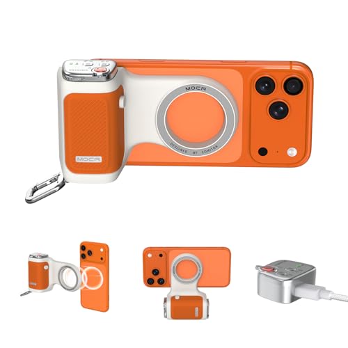 Image of COMITOK MOCA iPhone 17 Pro Camera Grip No Need App for iOS26, Compatible iOS17 and iOS18, Fun Shot Magnetic Grip for Phone Native Camera with Anti-Drop Detachable Remote and Convenient Keychain Hook
