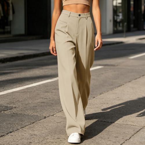 TERGHTP Wide Leg Dress Pants for Women High Waisted Business Casual Slacks - image 3