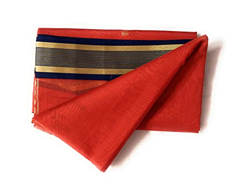 Uppada Silk Sarees orange uppada silk saree – image 7