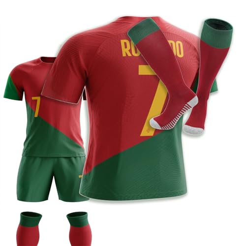 Boys Soccer Jerseys, Youth Soccer Practice Jersey Outfits #7, Training Uniform Set for Kids