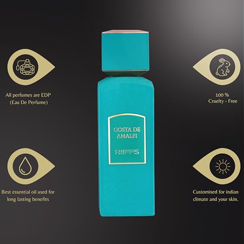 Image of RiiFFS Costa de Amalfi Eau De Parfum Unisex, 100ml | Long-Lasting, Crafted with Care, Worn with Pride, Perfect for Everyday, Affordable Luxury, The Scent of Exclusivity