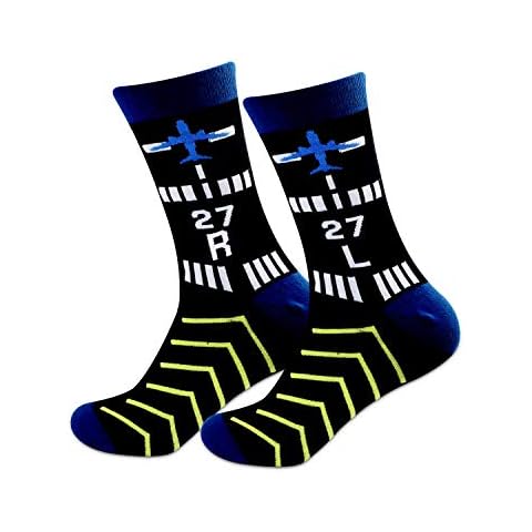 MBMSO Pilot Gifts 2 Pairs Pilot Socks Aviation Gifts Left Rudder Right Rudder Socks Aviation Themed Socks Gifts(2 Pairs 27 LR) Cover