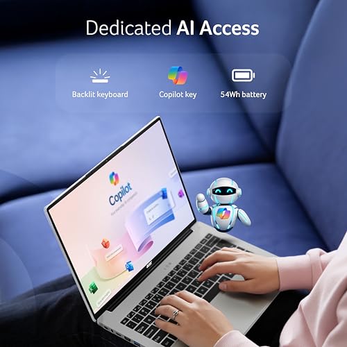 Image of Acer Aspire 5, Intel Core Ultra 5 125H Processor,Office 2024 + M365 Basic, 16 GB RAM, 512 GB SSD, WUXGA IPS, 14.0 inch /35.56 cm, Win 11 Home, Pure Silver, 1.2 kg, A514-54H, Backlit KB, Premium Laptop