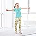 KLL High Waisted Basic Leggings Toddler Baby Girl Fashion Running Lounge Pants Floral Pattern Orange Fruits 7-8T