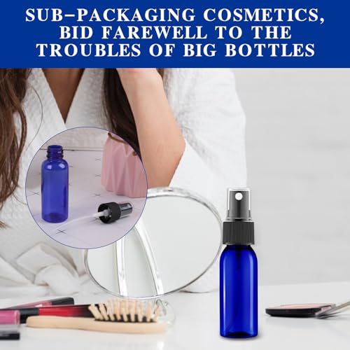 60ml Glass Spray Bottles, Refillable Blue Glass Atomizer with Fine Mist Spray, Reusable for Essential Oils, Hair Care, Aromatherapy, Perfumes, Cleaning, 2 Pack - Image 7
