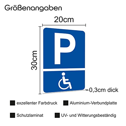 Safety Sign 20 x 30 cm Aluminium Composite Plate for Fence Gate Door Posts Weatherproof Aluminium Sign No Drilling Holes Parking Sign (10 Disabled Parking Space) - Image 2