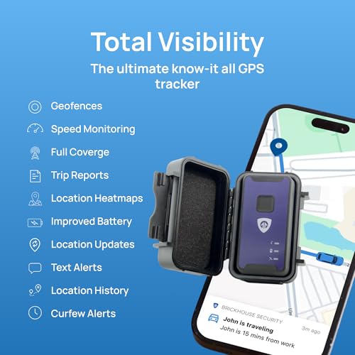 Image of Brickhouse Car Trackers for Your Vehicle - Spark Nano 7 GPS Tracker with Magnetic Waterproof Case - Hidden Real-Time 4G LTE Vehicle Finder - GPS Tracking Device for Cars & More - Subscription Required