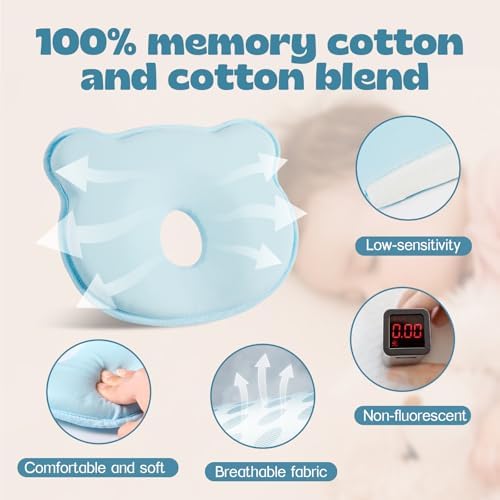 Top view of contoured baby pillow showing breathable mesh