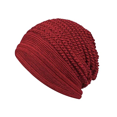 Bonnet pour femme automne grand bonnet de ski fonctionnel en polaire Bonnet en laine Bonnet unisexe respirant Grand bonnet de course en coton élégant béret d'hiver, rouge, taille unique Cover