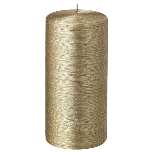 Bougies La Francaise - Pillar Candle - Made in Europe, Gold Color, +/- 25-Hour Burn Time - 2.76 x ?5.9 inches