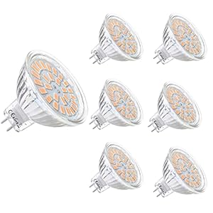 MR16 GU5.3 LED Bulbs Warm White 5 W Replacement for 40 W Halogen No Flickering 3000 K 450 Lumen LED Bulb 120° Beam Angle Spot Not Dimmable AC/DC 12 V Pack of 6