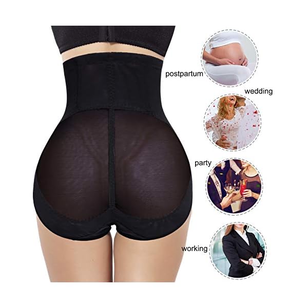 Nebility Womens' Tummy Control High Waist Trainer Body Shaper (US, Alpha, Large, Regular, Regular, Black)