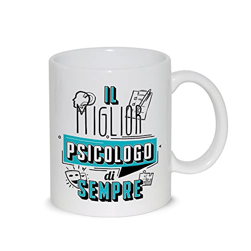 thedifferent Tazza Colazione Latte thè Mug Relax con grafica - Il miglior Psicologo di sempre - idea regalo Compleanno Natale Amico Papà Nonno Fratello Zio