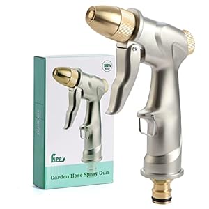 Fippy Sproeipistool, metaal, hogedrukwaterpistool, robuust tuinwaterpistool, voor het wassen van auto’s, irrigatie van planten, douche voor huisdieren, kort