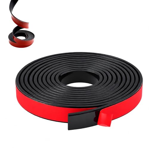 Tiras De Goma De Neopreno, (20mm x 2mm x 3m) Banda de Goma de Sellado Sólido, Tiras de gomaa Autoadhesivas, Rollos de Caucho Adhesivo Sellado, Negro