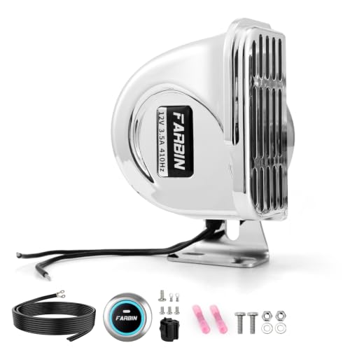 Image of FARBIN Stainless Steel Boat Horn 12V 410Hz Low Tone Marine Horn with Button