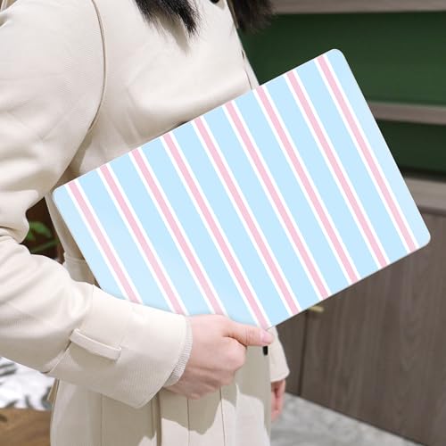 Image of MEEgoodo Case for M5 MacBook Pro 16 inch Case 2026 2024 2023 2021 with M5 M4 M3 M2 M1 Pro /Max Chip, Fit Model A3429 /A3428 /A3403 /A3186 /A2991 /A2780 /A2485, Pink and Blue Stripes