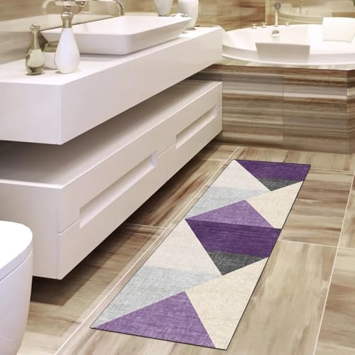 Alfombra morada para decorar pasillos del hogar con retazos modernos 4