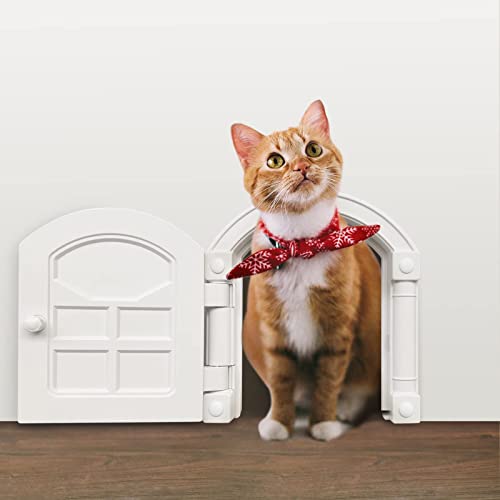 InTrans Cat Door Interior Door,No Noise Interior cat Door, Indoor cat Door,cat Hole Door for Cats Up to 20 lbs,No-Flap Cat Door - Suitable for Any Door - Easy DIY Setup (White)