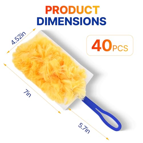 Image of Duster Refills for Swiffer Dustersl, 40 Count Heavy Duty Disposable Duster Replacement Heads for Efficient Cleaning （Yellow）