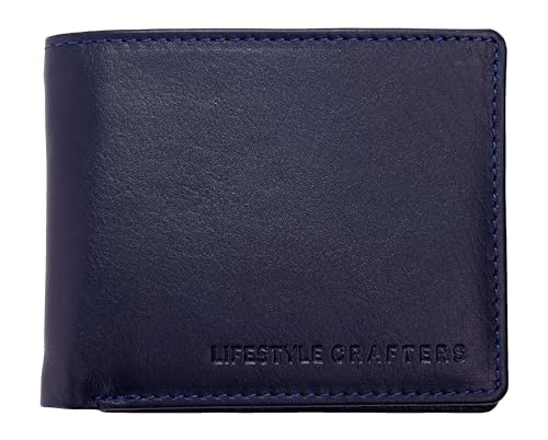 Genuine Leather Wallet for Men – Handcrafted Bifold Design with Multiple Card Slots, Spacious Bill Compartment, Transparent ID Window, and Secure Coin Pocket for Everyday Use