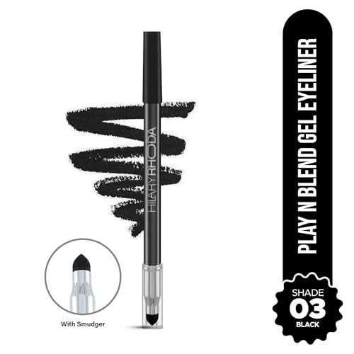 Image of Hilary Rhoda Play n Blend Gel Eyeliner | One Stroke Application | Highly Pigmented | Matte & Shimmer Finish | 2 in 1 Smudger + Eyeliner | Butter Smooth Texture | 1.5g - (Black | Shade 03)