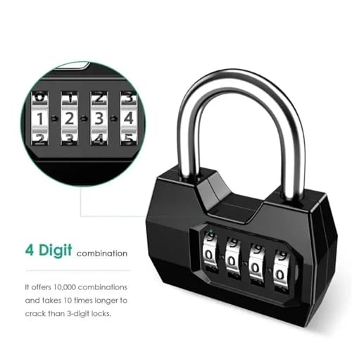 Cadenas à combinaison 4 chiffres serrure à code pour bagage sac - 7