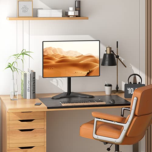WALI Single Monitor Stand up to 32 Inch Screens, Freestanding Single Monitors Arm Desk Mount, Universal VESA Monitor Mount 75x75/100x100mm, Adjustable Height and Angle (MF001), Black by WALI - Image 2