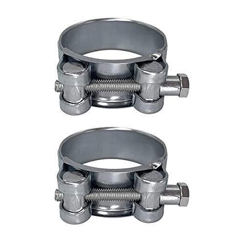 Lot de 2 colliers de serrage renforcés en acier galvanisé pour tuyaux de 48 à 51 mm Cover