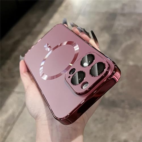 Coque de chargement sans fil magnétique de luxe en vin rouge pour iPhone 12 Pro