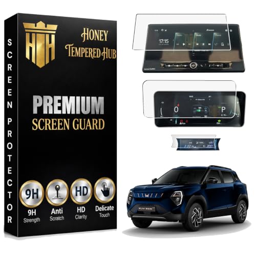 Image of ( 3 PACK ) SCREEN GUARD for MAHINDRA XUV 3XO EV 2026 / 10.25 INCH INFOTAINMENT & INSTRUMENT CLUSTER & AC VENT PROTECTOR / XUV3XO 2026 Digital Display Car Accessories [Not Tempered Glass]