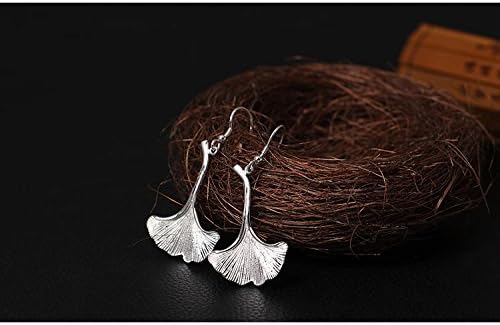 Helen de Lete Ginkgo Leaf 925 Sterling Silver Drop Earrings for Women - Image 4