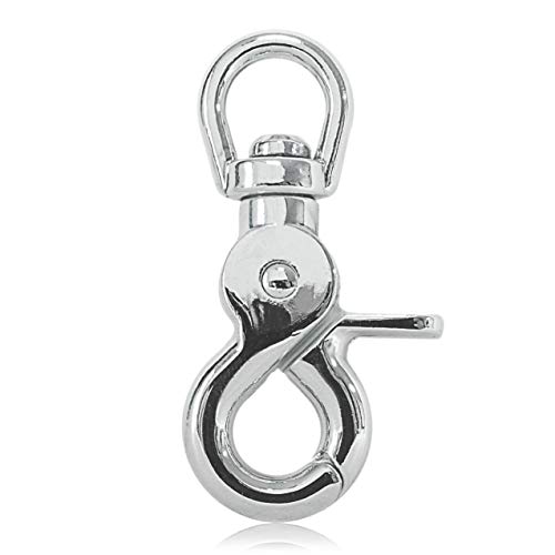 Ganzoo Scherenkarabiner-Haken mit Drehgelenk L: 60 mm, Schnappkarabiner für Hunde-Leine, 2 Stück, Wirbelkarabiner, Triggerhead für Paracord 550 Hundehalsband, legierter Stahl, Drehkopf, Farbe: Silber