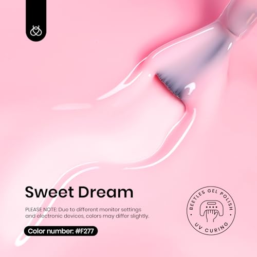 Image of Beetles Pink Gel Nail Polish - 15ML Baby Pink Nude Gel Polish Nail Concealer Jelly Sheer Translucent Effect Soak Off UV French Nail Art Design Manicure Gift for Women