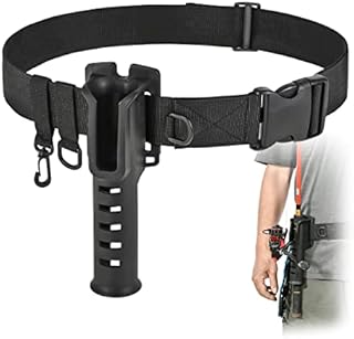 CODEK Fishing Waist Belt Rod Holder Adjustable Waist Wading Belts with Portable Pole Inserter for Spinning Casting Reel Surf Kayak Fly Fishing Portable Fishing Gear Accessories Wader Strap