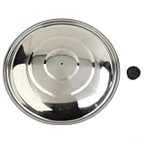 Besttoolifes Tapa de acero inoxidable, 32-40 cm con mango resistente al calor para sartenes, woks, ollas de guiso, cacerolas y otros tamaños (36 cm)