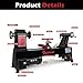 Wood Lathe Machine, 12 x 18 inch, 550W 3/4HP, 5 Speed Settings 680-2770 RPM,Benchtop Lathe with MT2 Drive/Live Center
