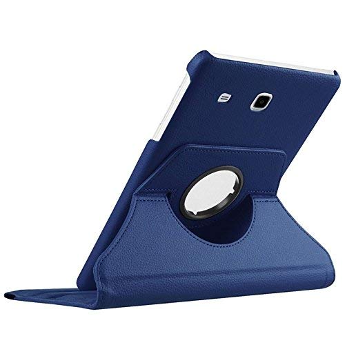 E4DEAL 360 Rotation Case for Samsung Galaxy Tab E SM-T560/T561 9.6 inch Tablet-Multiple Angles Stand Protective Cover with Auto Sleep/Wake (Dark Blue)