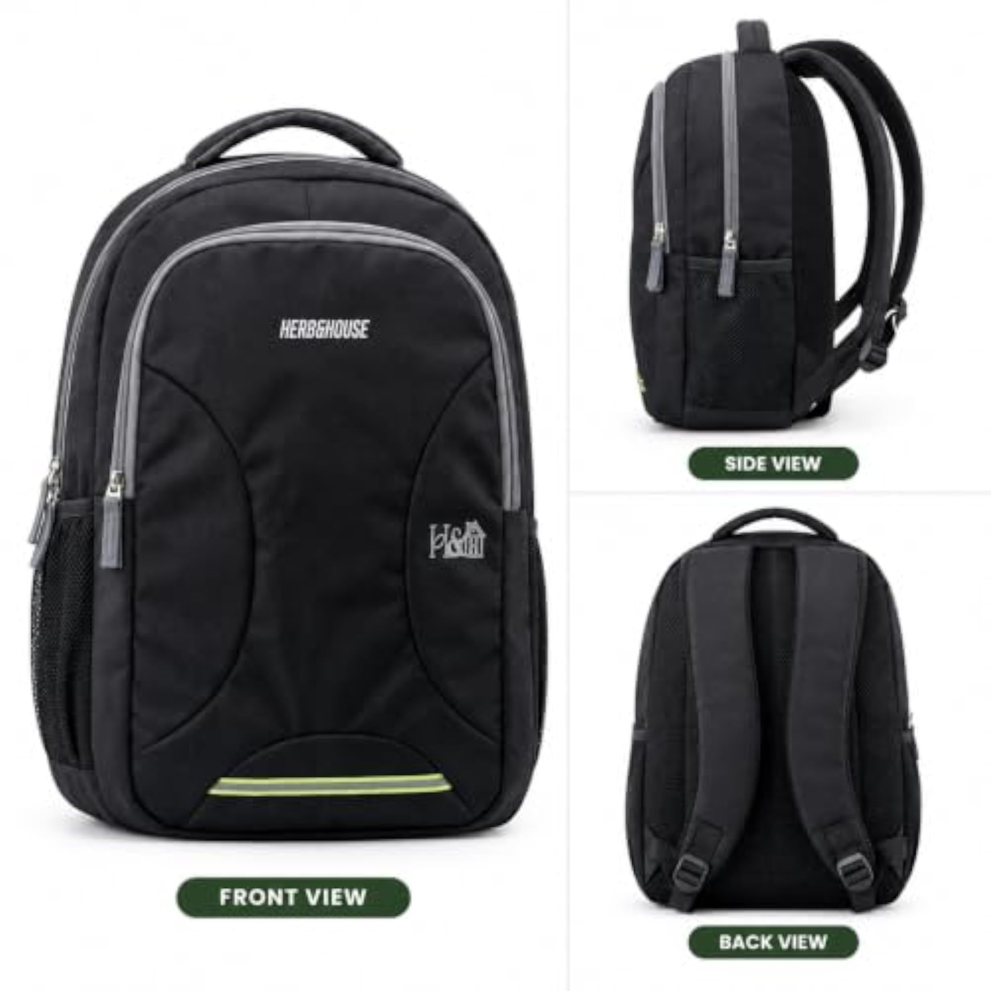 Herb & House Premium Black 35L Laptop Backpack
