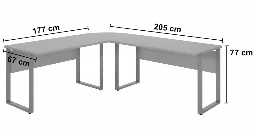 Büromöbel Komplettset TABOR PRO 4 lichtgrau anthrazit Hochglanz
