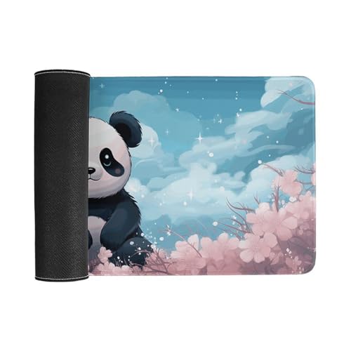 Tapis de souris grande taille panda rose de qualité supérieure antidérapant