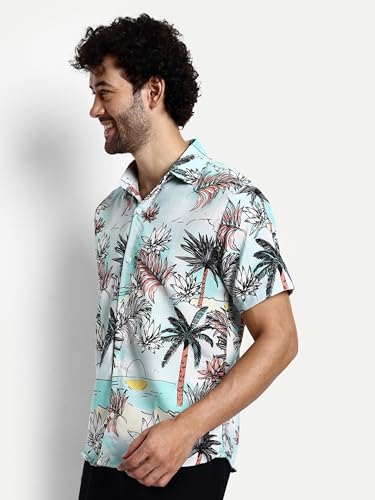 Image of GRECIILOOKS Men's Shirt - Summer Button Down Shirts || Half Sleeve Shirt for Man||Stylish Mens Casual Shirts||Formal and Comfort Rich Printed Shirt`s for Mens