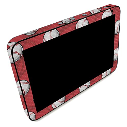Image of MightySkins Carbon Fiber Skin Compatible with Amazon Echo Show 8 (Gen 2) - Tiled Baseball | Protective, Durable Textured Carbon Fiber Finish | Easy to Apply | Made in The USA