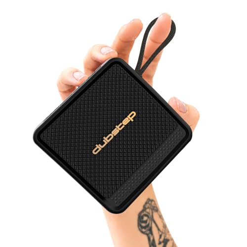 Dubstep Bassline DRP 12W Portable Bluetooth Speaker, Powerful Stereo Sound, RGB Party Lights, TWS Pairing, Up to 8 Hours Playtime, Type-C Charging, Compact Speaker with Lanyard – Black