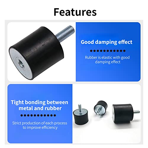 Foto von Fafeicy 4 Stück M5 Gummilager, Anti Vibration Silentblock Auto Boot Spulen, für Luftkompressoren, Dieselmotoren, Wasserpumpen, Adoptiert Geometrisches Design (VD15*15 M5*12)
