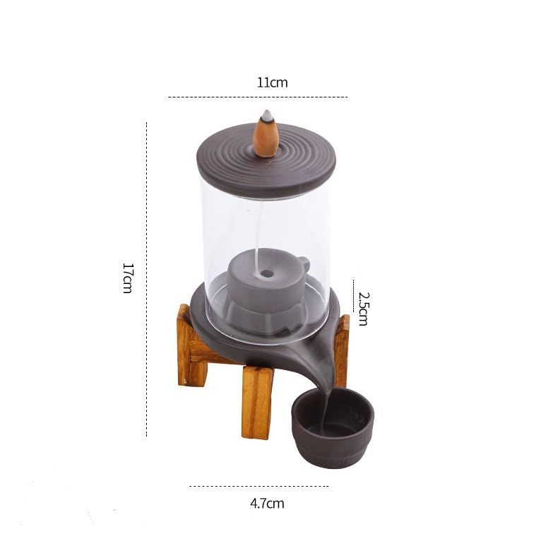 Quemador De Incienso Quemador de Incienso de reflujo Creativo, aromaterapia Retro, decoración del hogar y Oficina con Cubierta acrílica Accesorios De Meditación