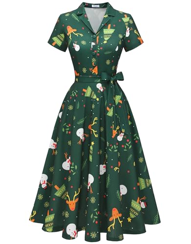 Image of Wedtrend Women's Vintage Tea Dress, Short Sleeve Cocktail Party Dress Work Church Casual Dress