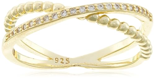 Bague double Beneto plaqué or taille 60 AGG196 anneau minimaliste chic