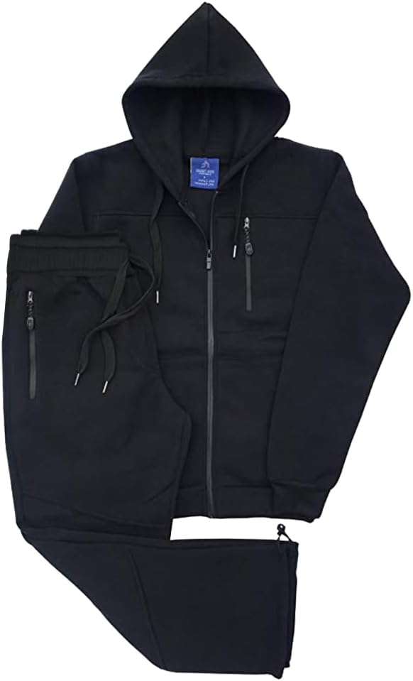 Men’s Soft Fleece Traditional Sweatsuit (US, Alpha, 3X-Large, Regular, Regular, Black)