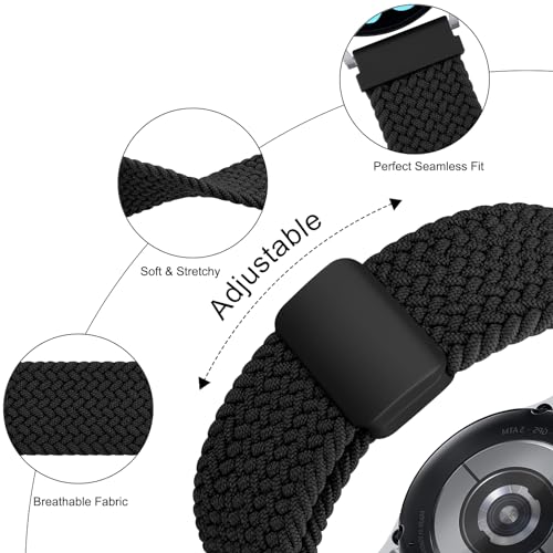 Image of Tobfit Soft Magnet Nylon Watch Strap Compatible for Samsung Galaxy Watch 4 /4 Classic (Watch Not Included), 20mm Smartwatch Nylon Single Loop Woven Band Straps for Men & Women